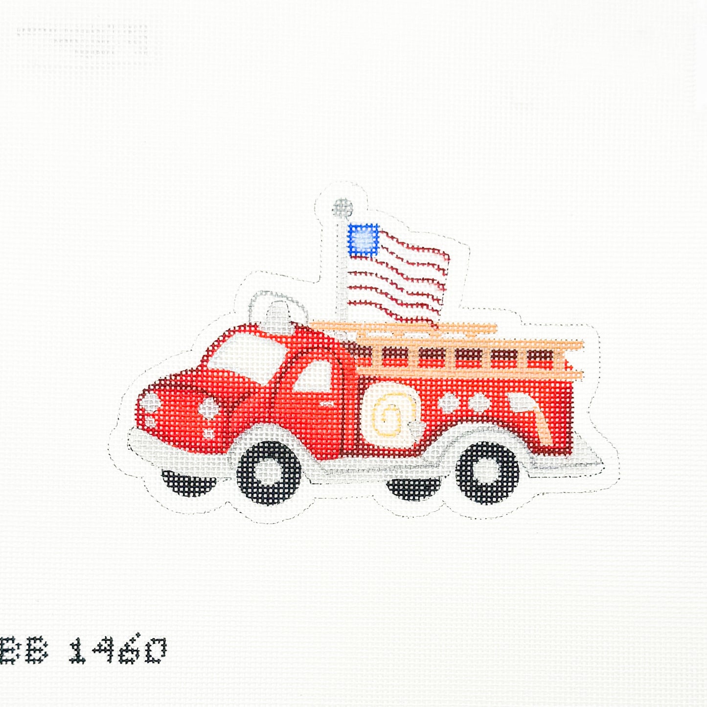 Red Fire Engine with Flag