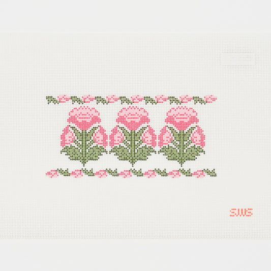 Pink Block Print Flowers Insert