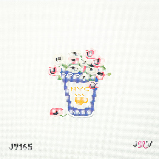 NYC Anthora Cup with Spring Flowers
