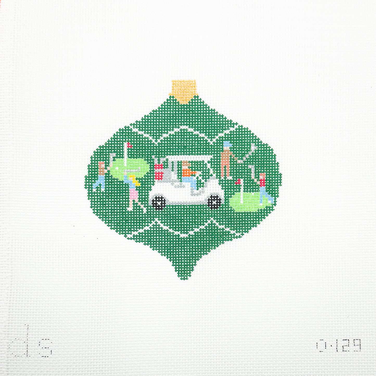 Vintage Christmas Ornament with Golfers