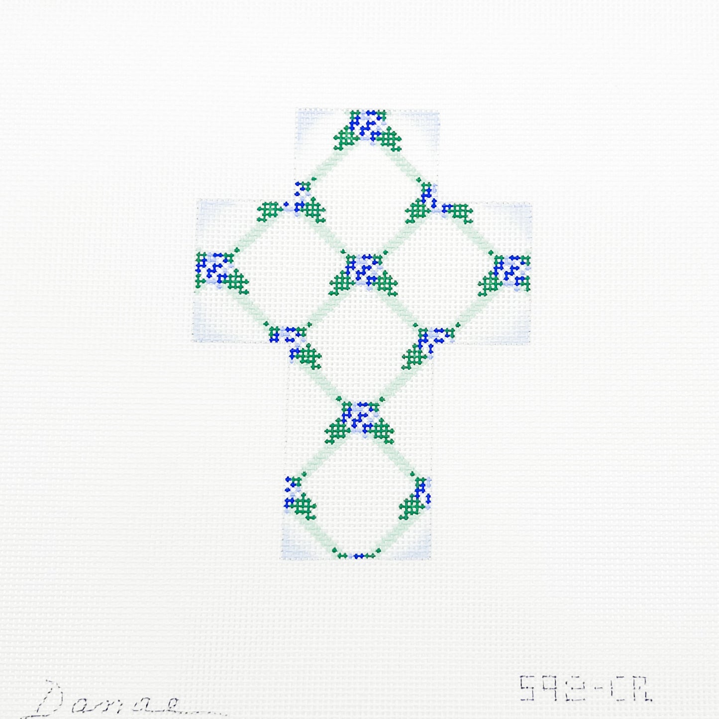 Blue Floral Cross