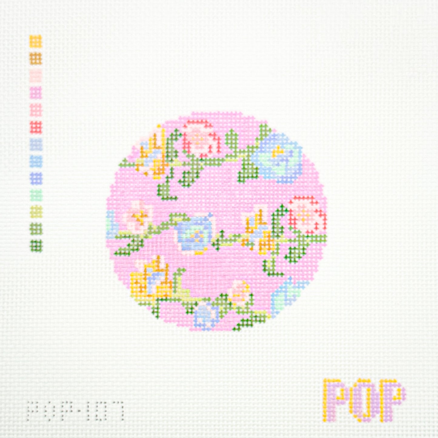 Floral Vine Round - Pink