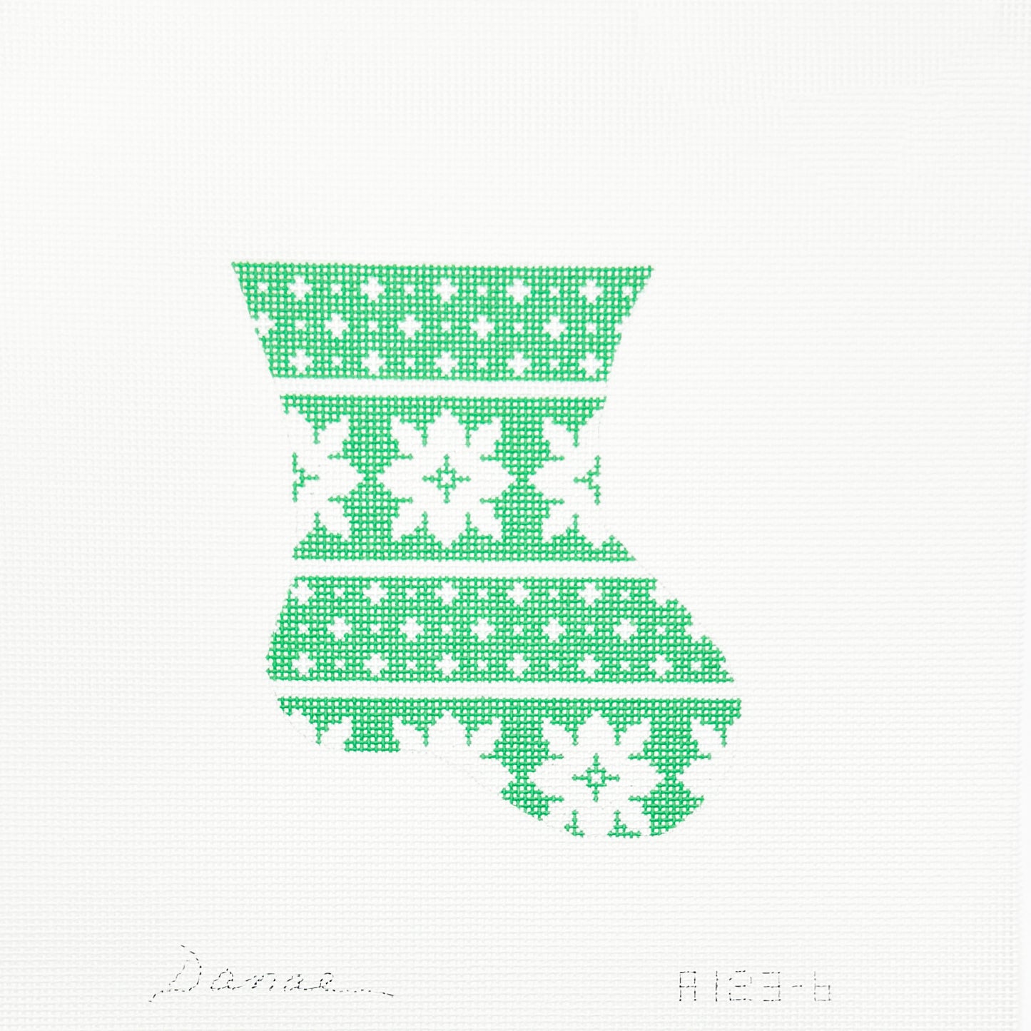 Green Intarsia Mini Sock