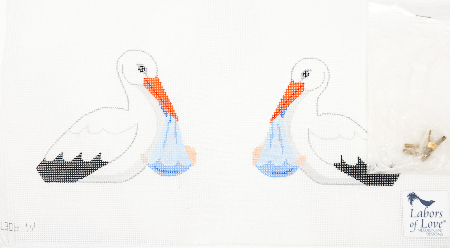 It's A Boy Stork Bird Clip-On