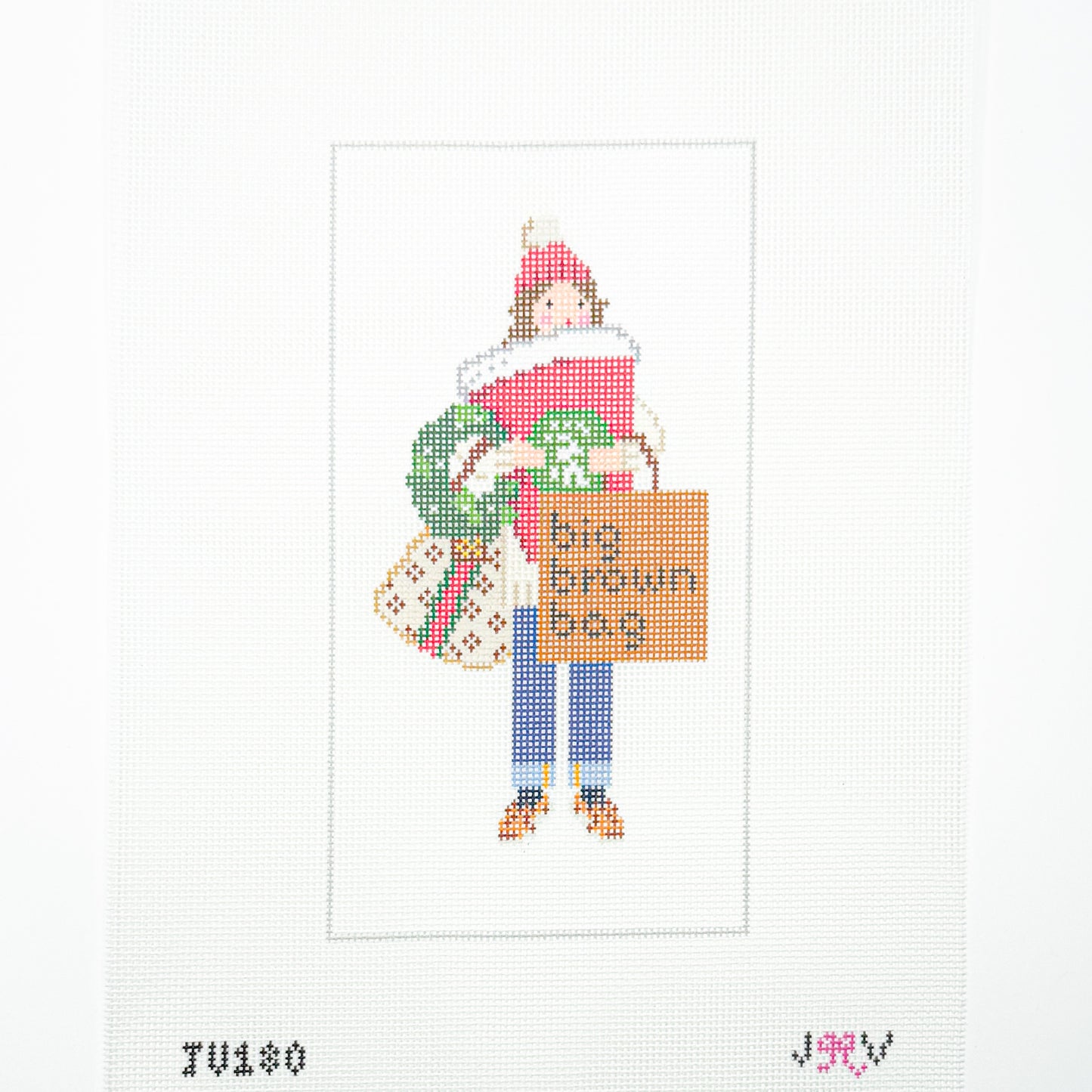 Brunette Christmas Shopper Girl