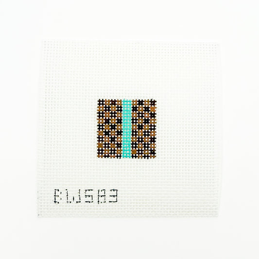 Brown Check with Aqua Square Insert