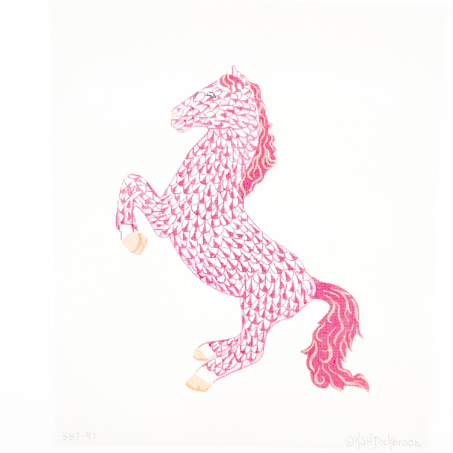 Hot Pink Fishnet Rearing Horse