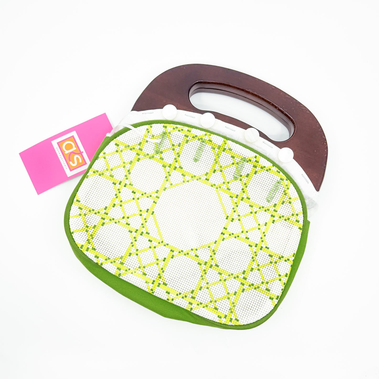 Green Caning Bermuda Bag by Ann Kaye Studio