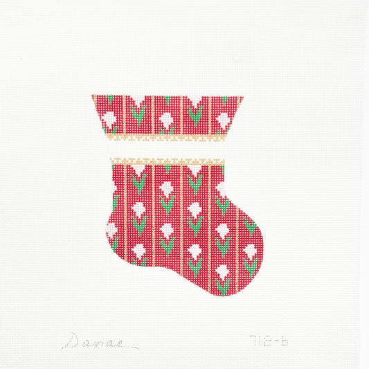 Red + Pink Floral Mini Sock