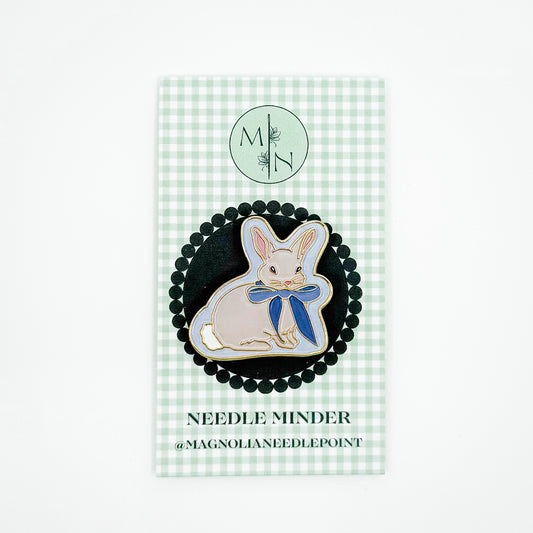 Blue Bow Bunny Needle Minder