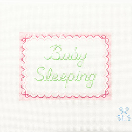 Baby Sleeping Sign Pink Bows