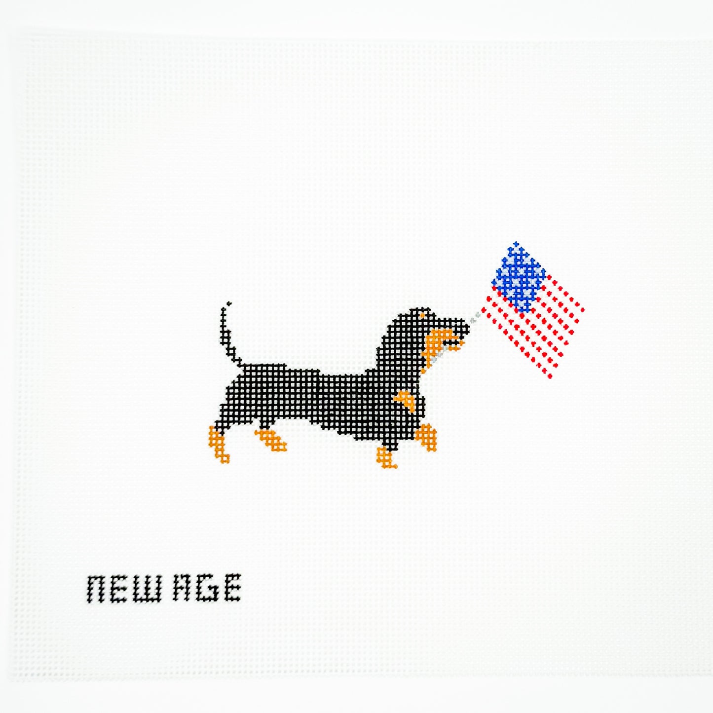 Dachshund with American Flag