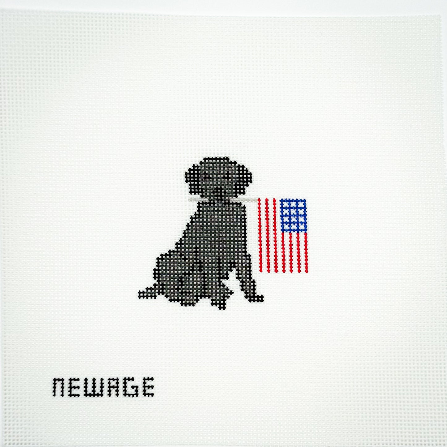 Black Lab with American Flag