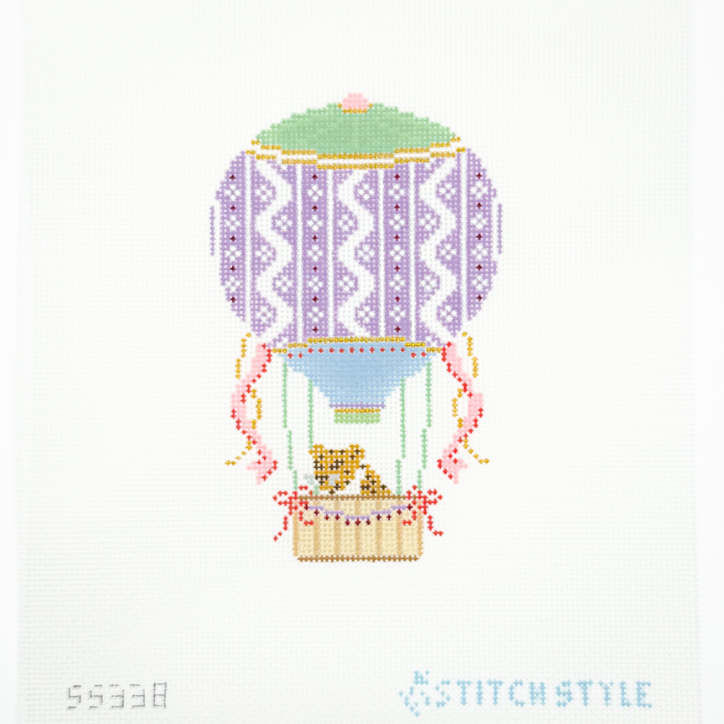 Purple and Pink Hot Air Balloon with Leopard