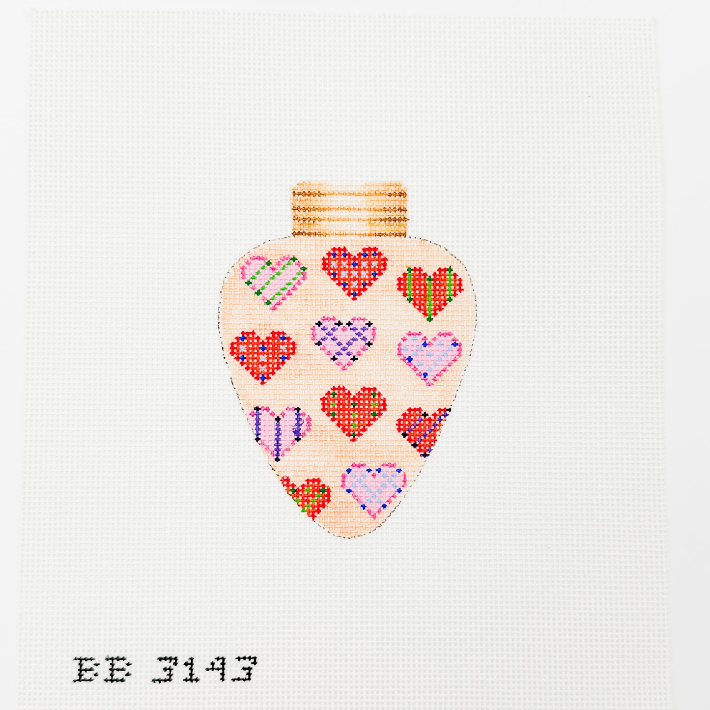 Gold Christmas Bulb with Hearts