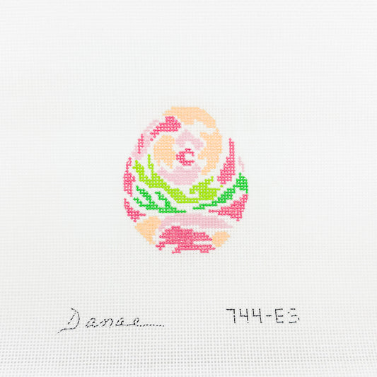 Pink Pastel Floral Easter Egg (small)