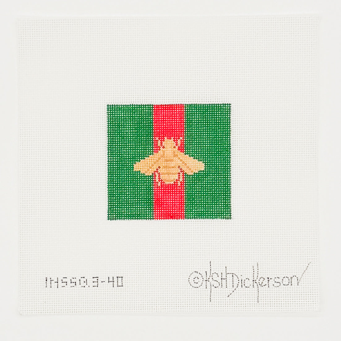 Gold Bee with Red and Green Background