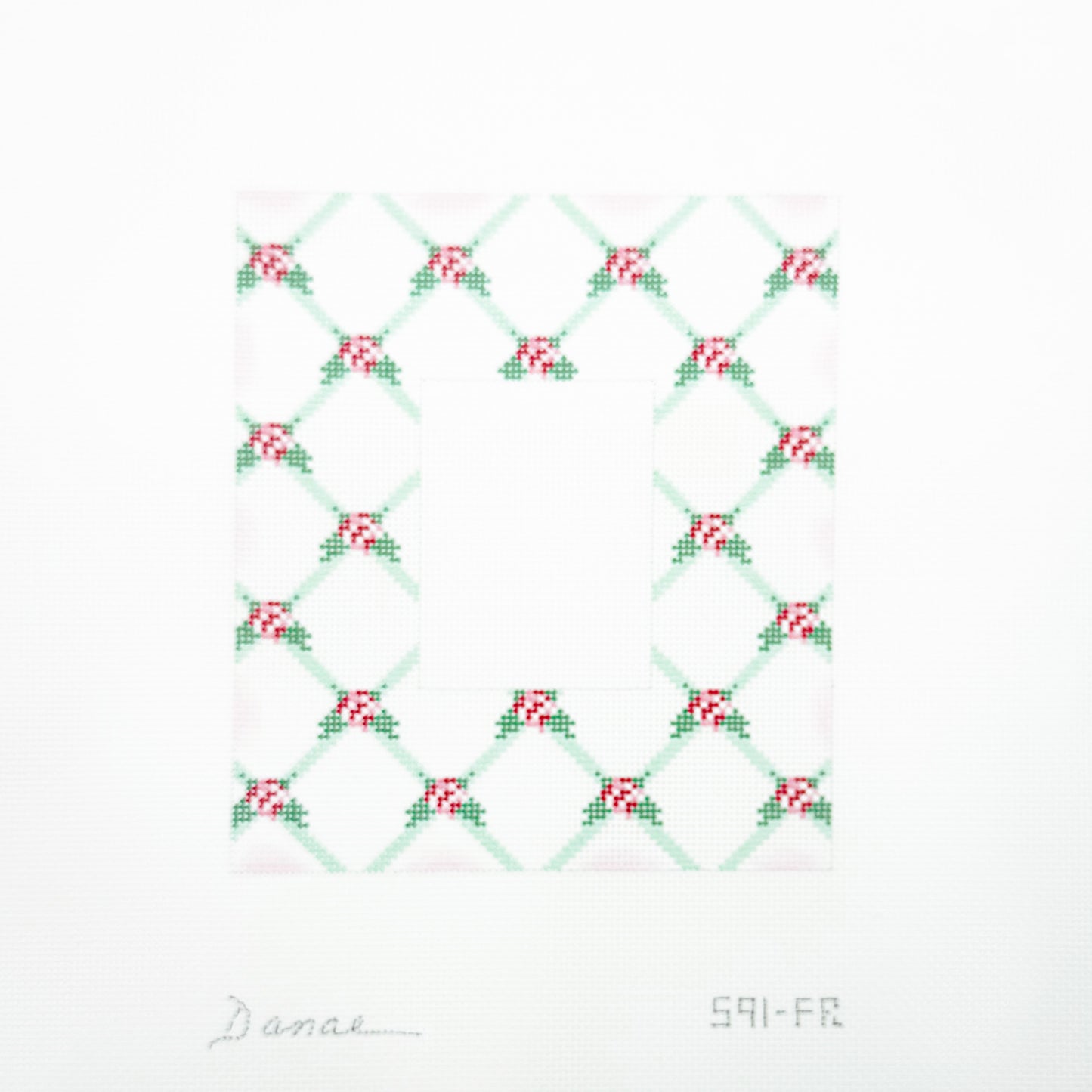 Pink Floral Lattice Frame