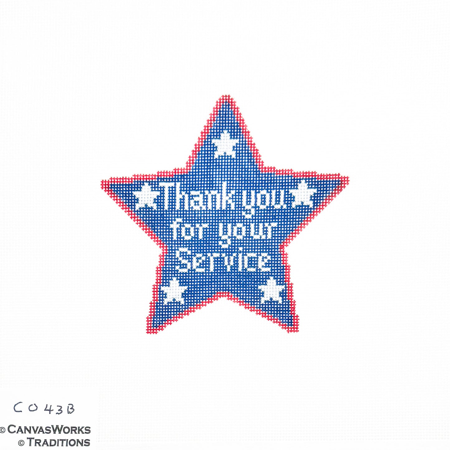 Thank You for Your Service Star in Blue