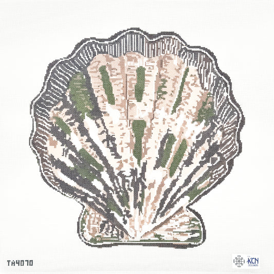 Large Scallop Shell in Brown