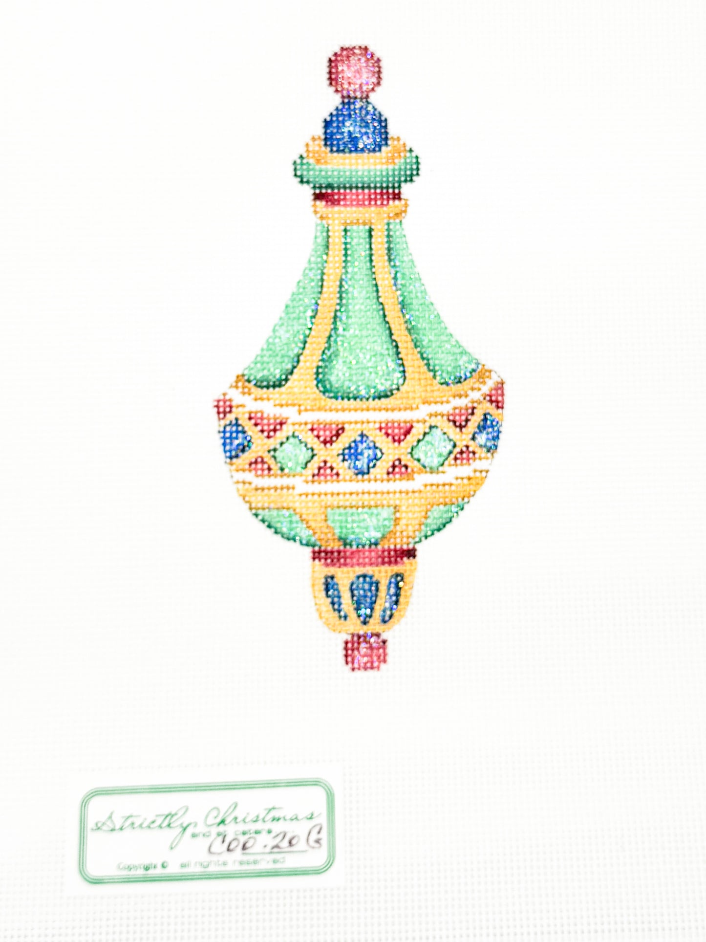 Small Green Oblong Ornament