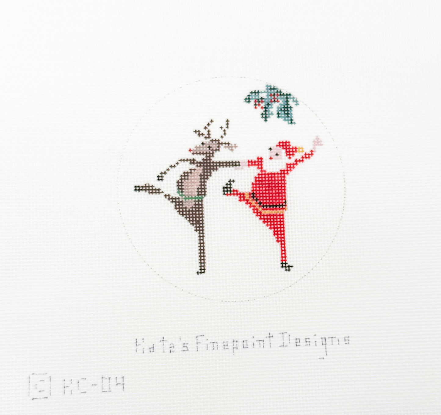 Dancing Santa and Reindeer Round