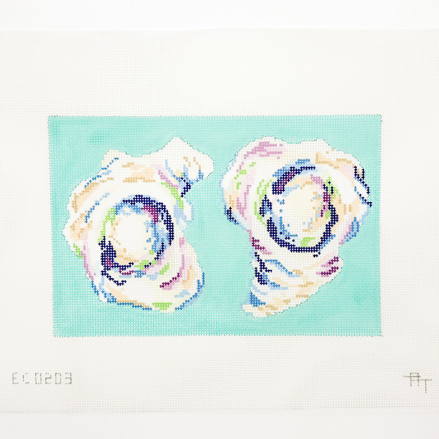 Two Oysters on Aqua Clutch