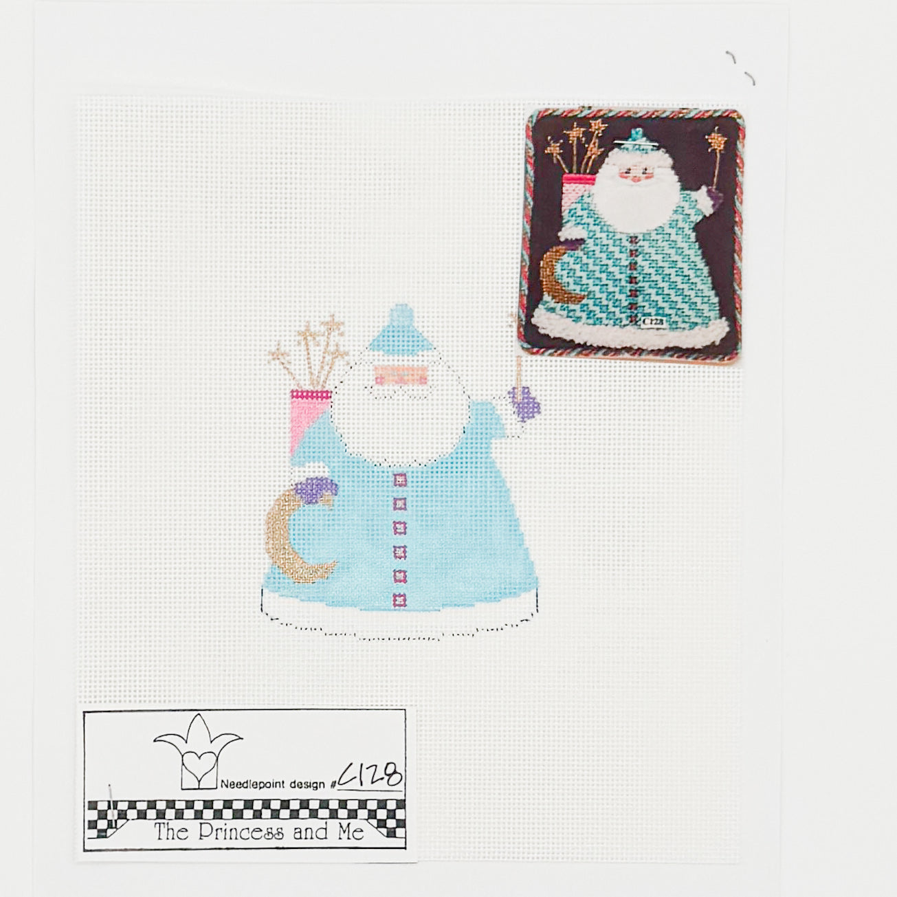 Blue Santa with Star Wands (with stitch guide)
