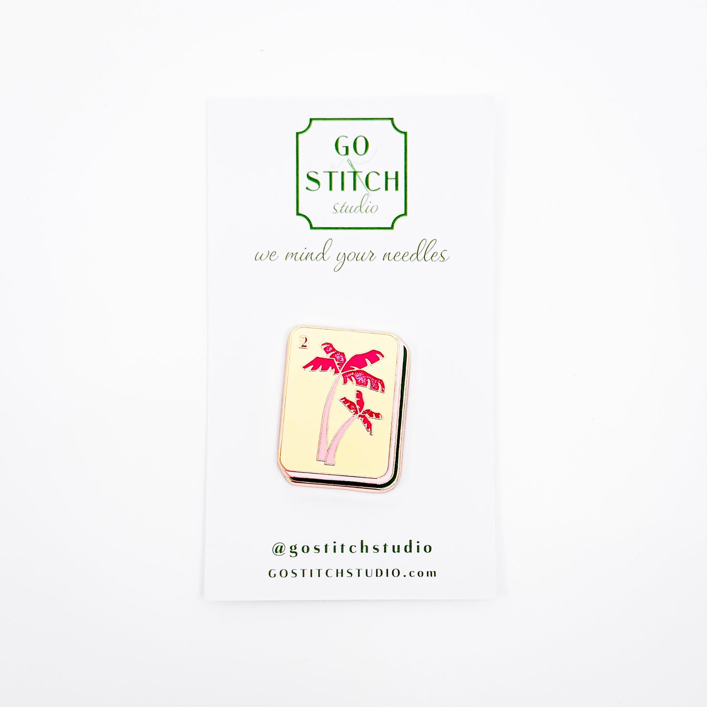 Palm Tree Mahjong Tile Needleminder