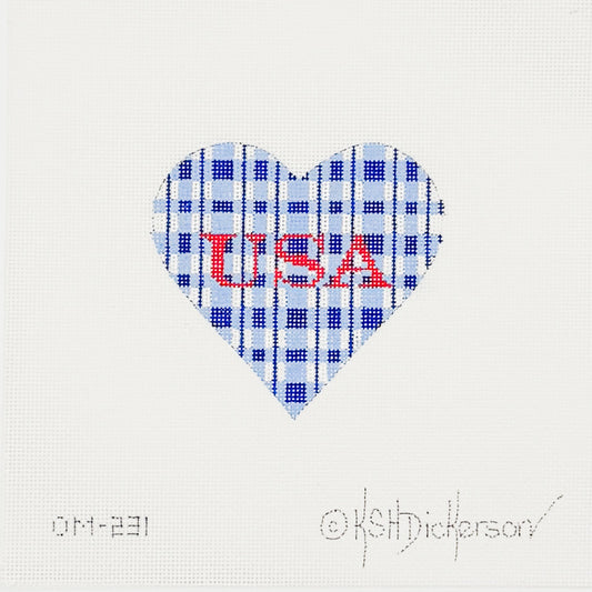 USA Gingham Heart