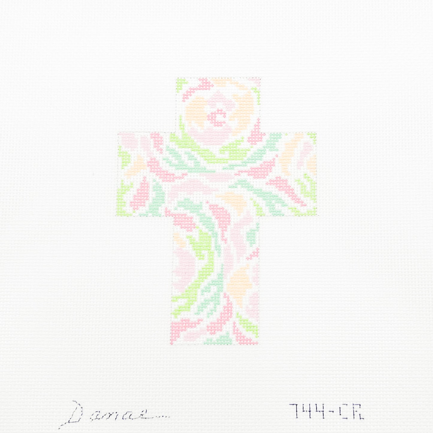 Pink Pastel Floral Cross