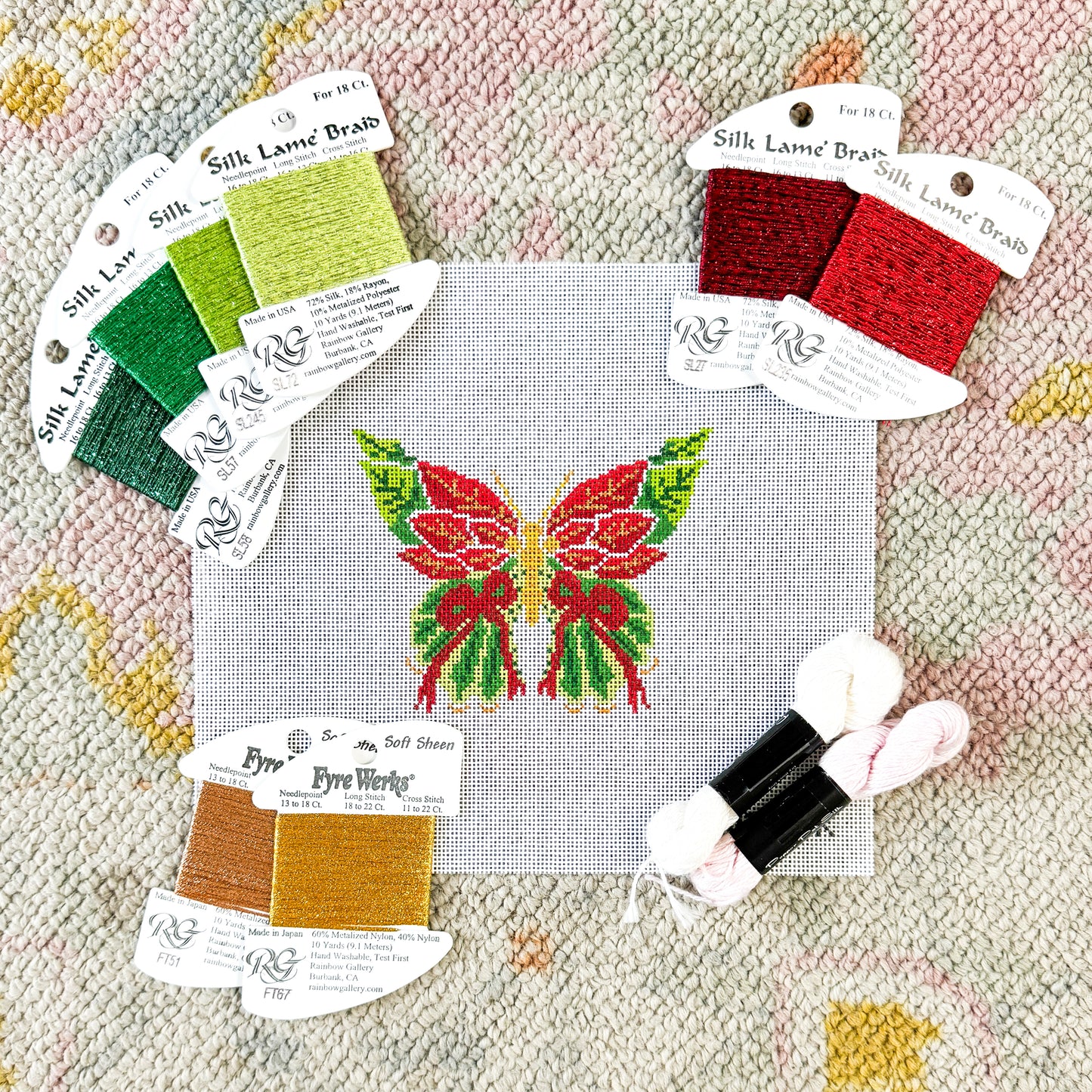 Poinsettia Butterfly Ornament