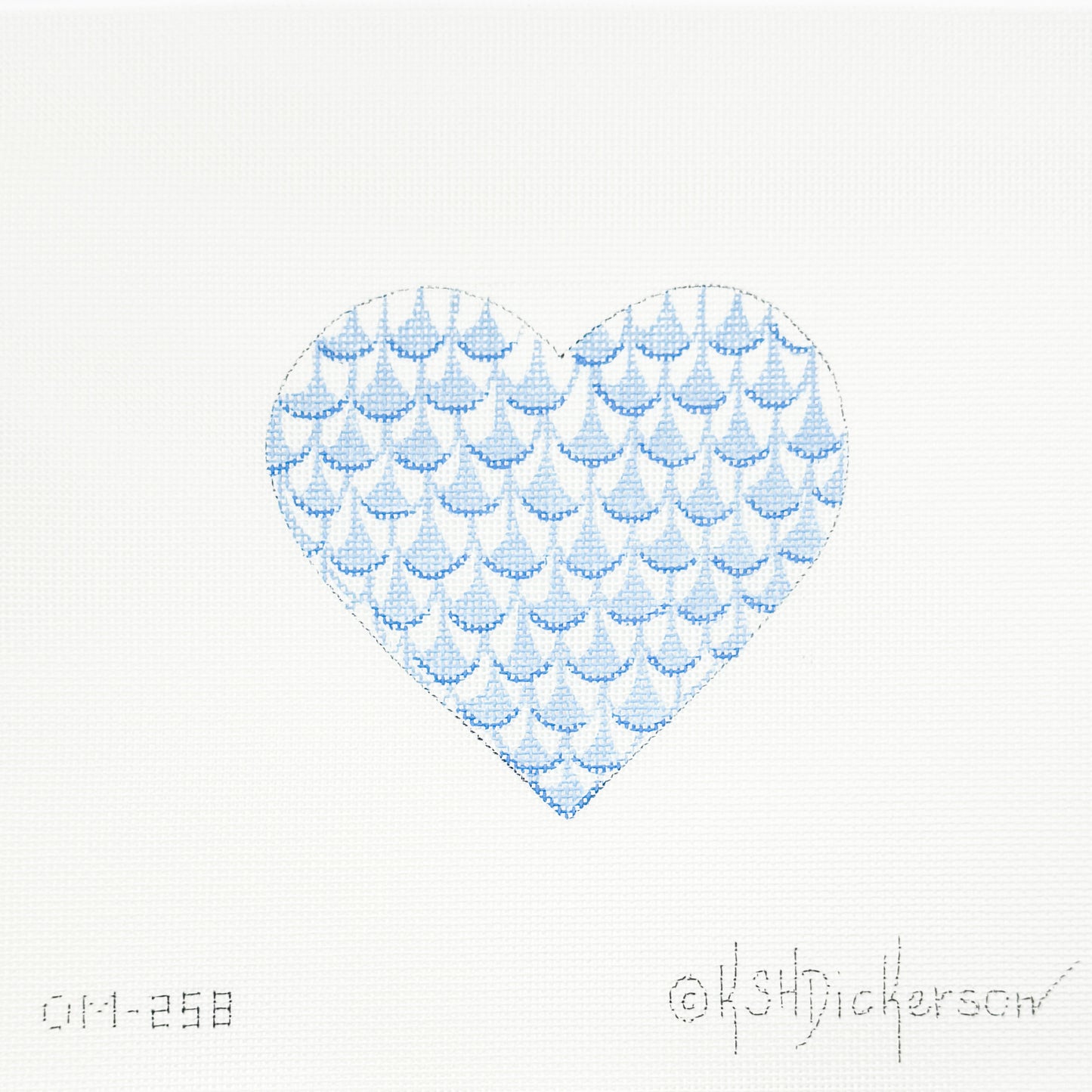 Blue Fishnet Heart