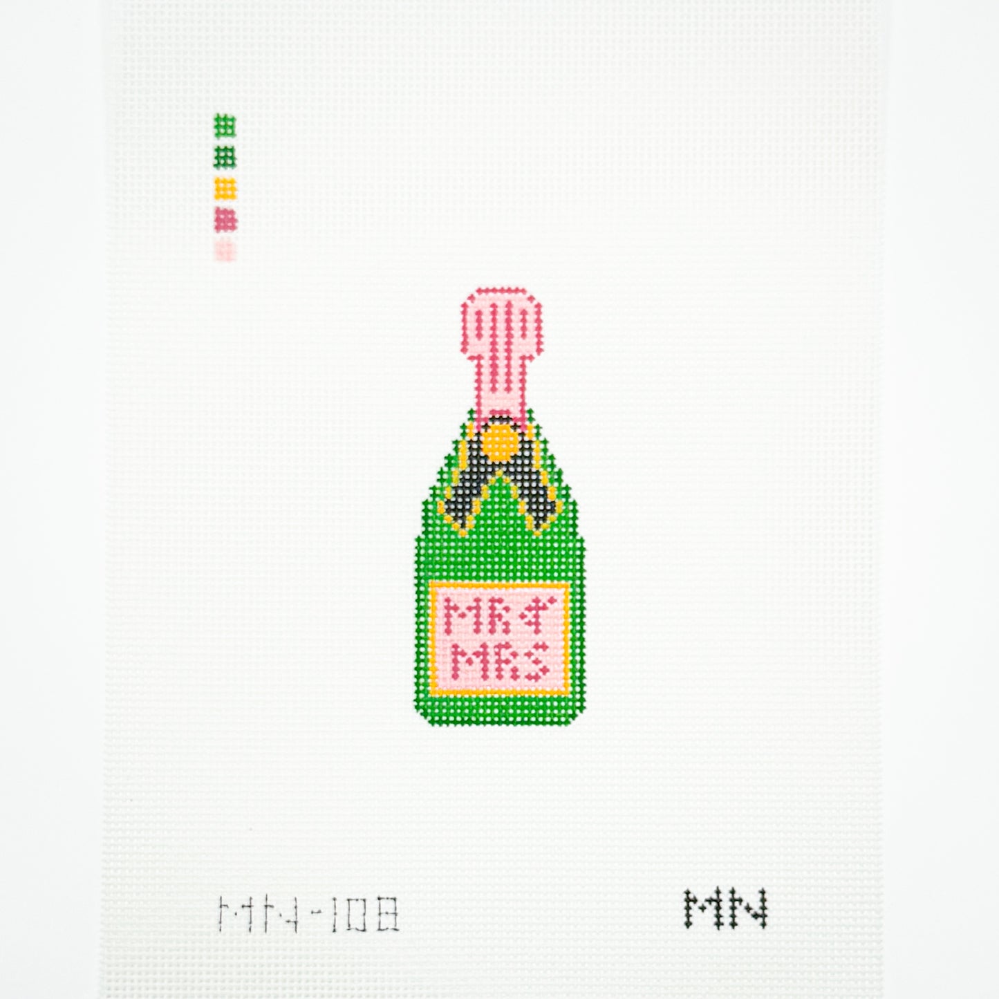 Mr. & Mrs. Mini Champagne Bottle with Pink Label