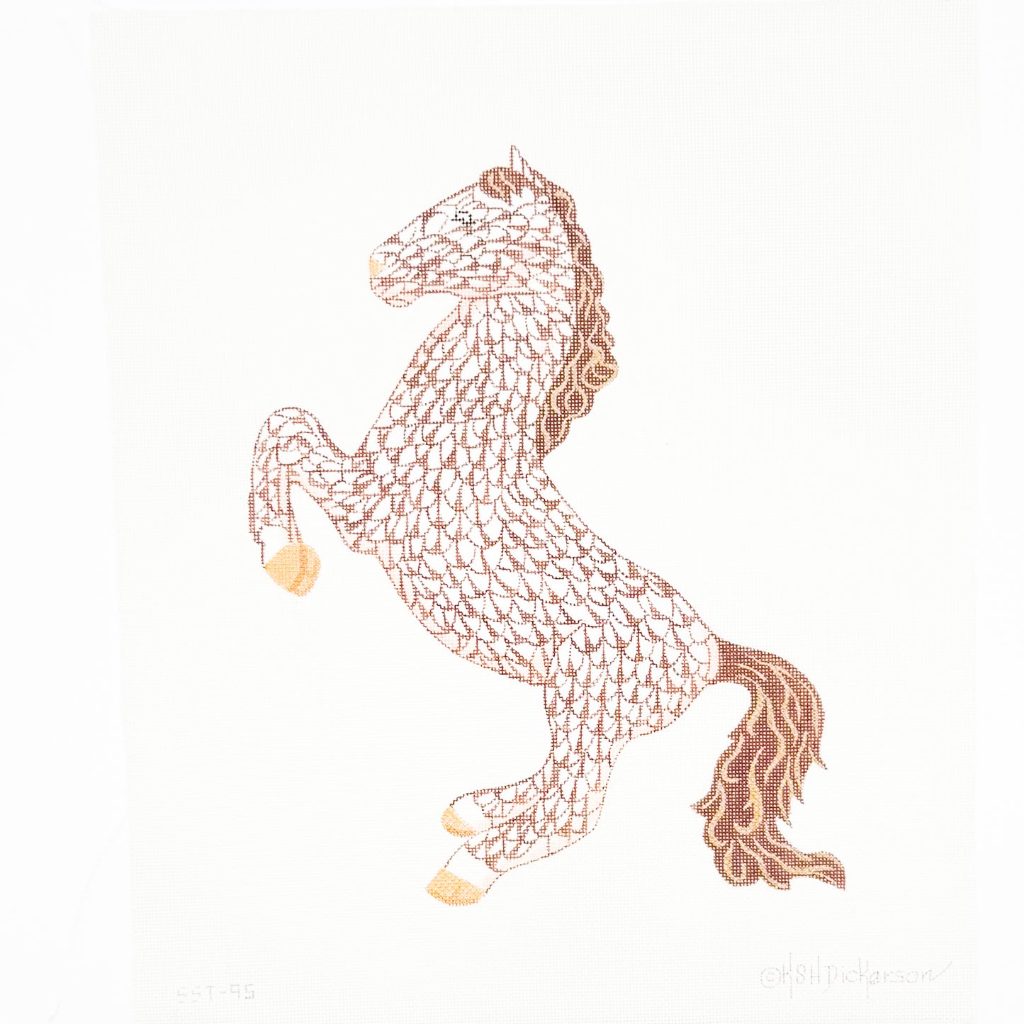 Brown Fishnet Rearing Horse