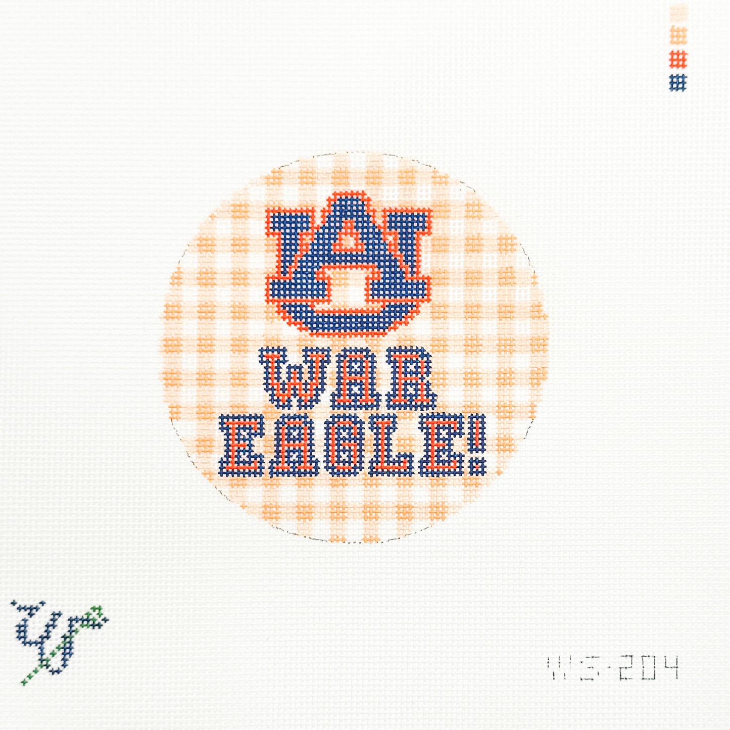 Auburn Gingham Round