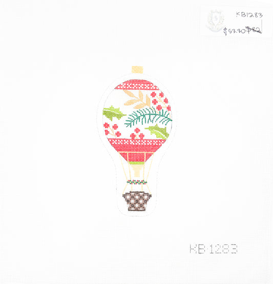 Red Berries + Holly Hot Air Balloon Ornament