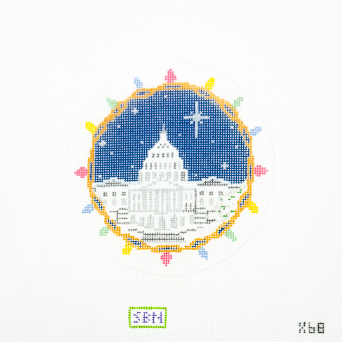 Capitol with Night Sky and Christmas Lights