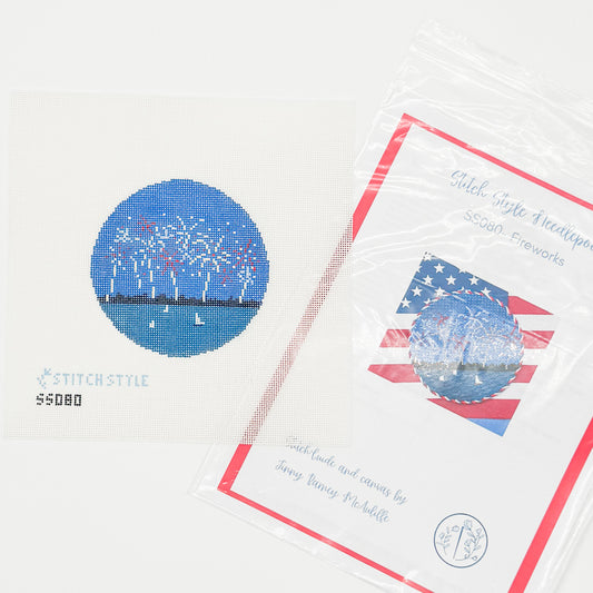 4th of July Fireworks Round (with stitch guide)