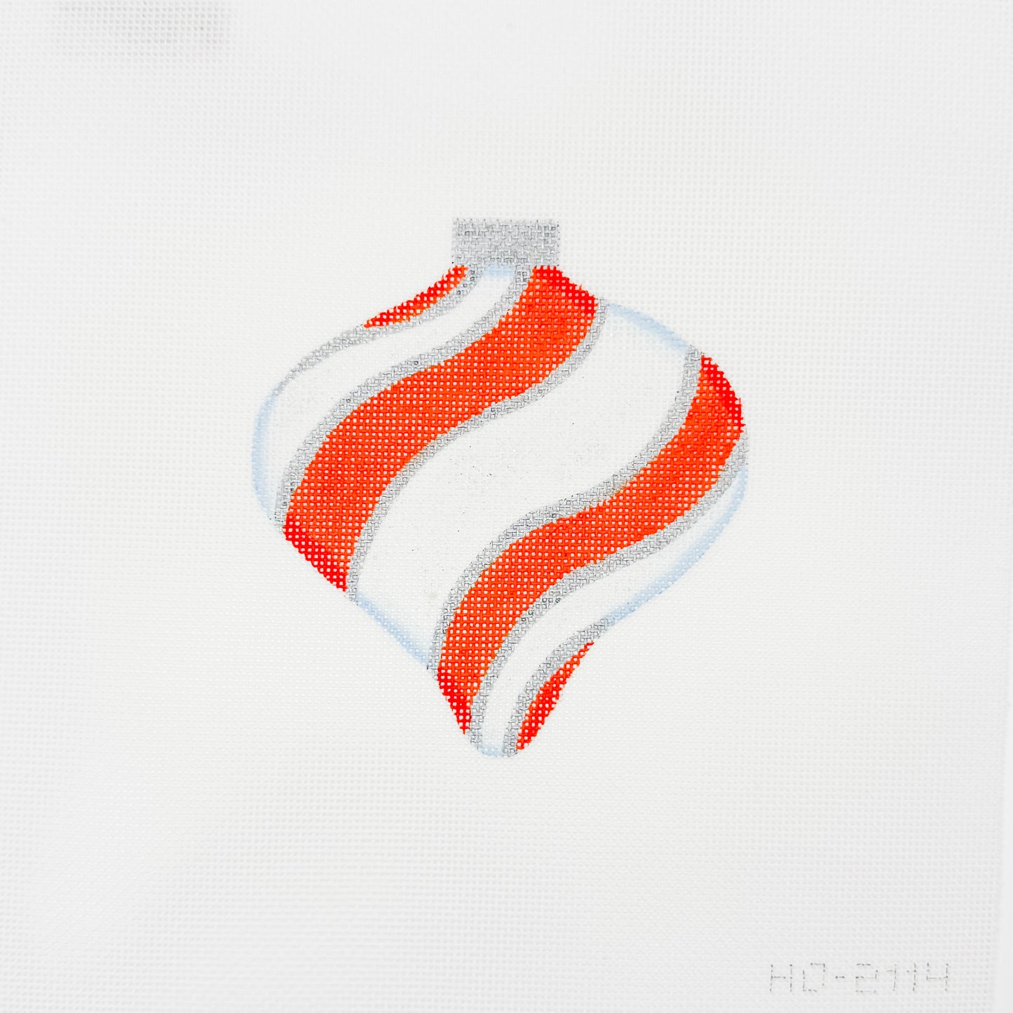 Orange + White Stripe Finial Ornament