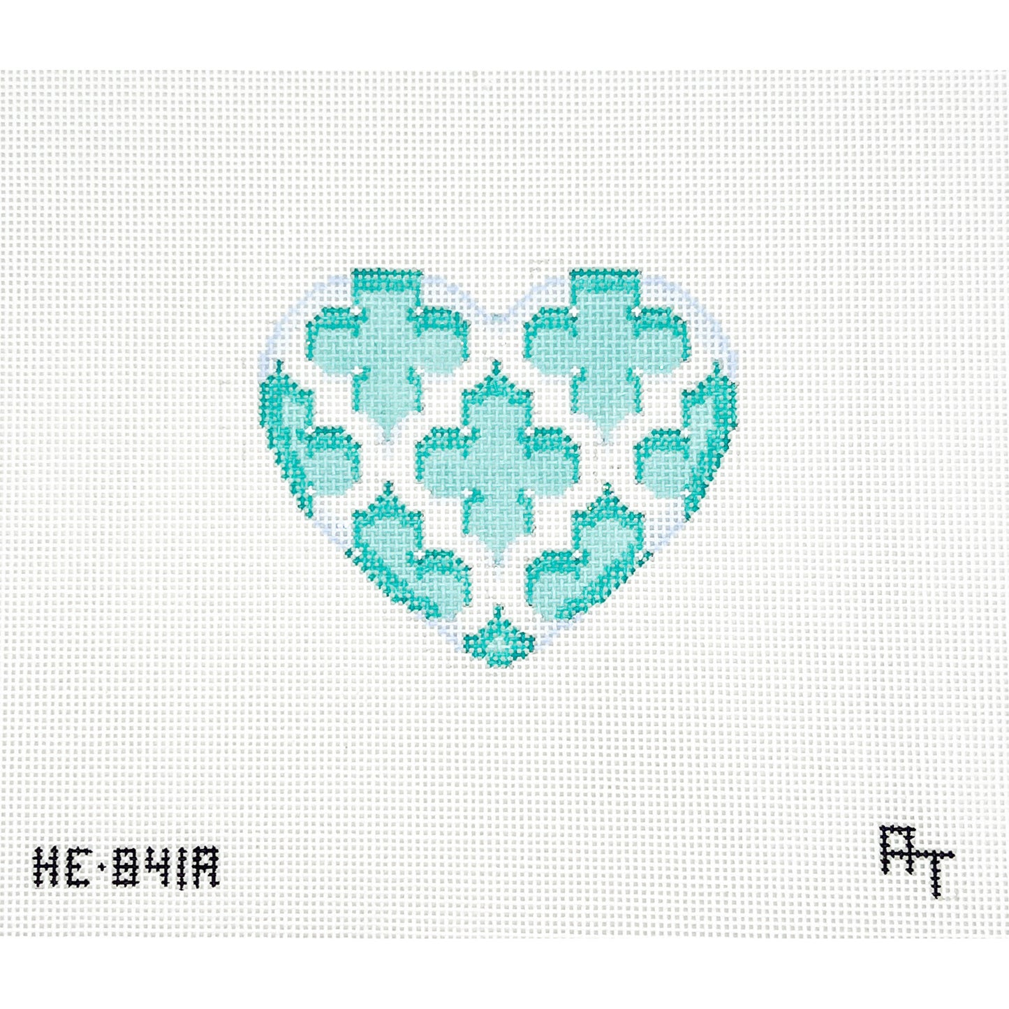 Turquoise Quatrefoil Heart