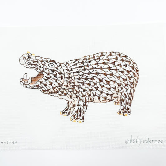 Brown Herend Inspired Hippo