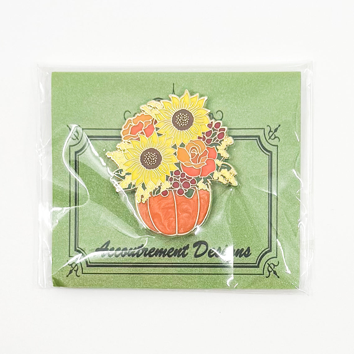 Fall Flowers in a Pumpkin Needle Minder - Trunk Show