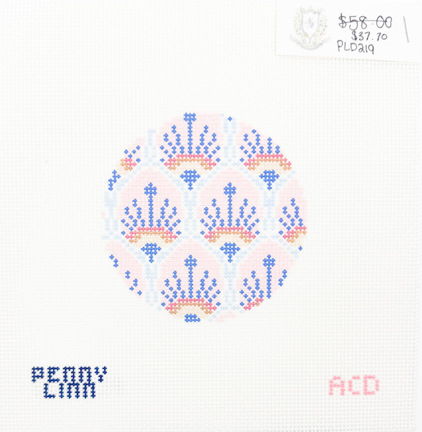 Peacock Feathers Circle Pink