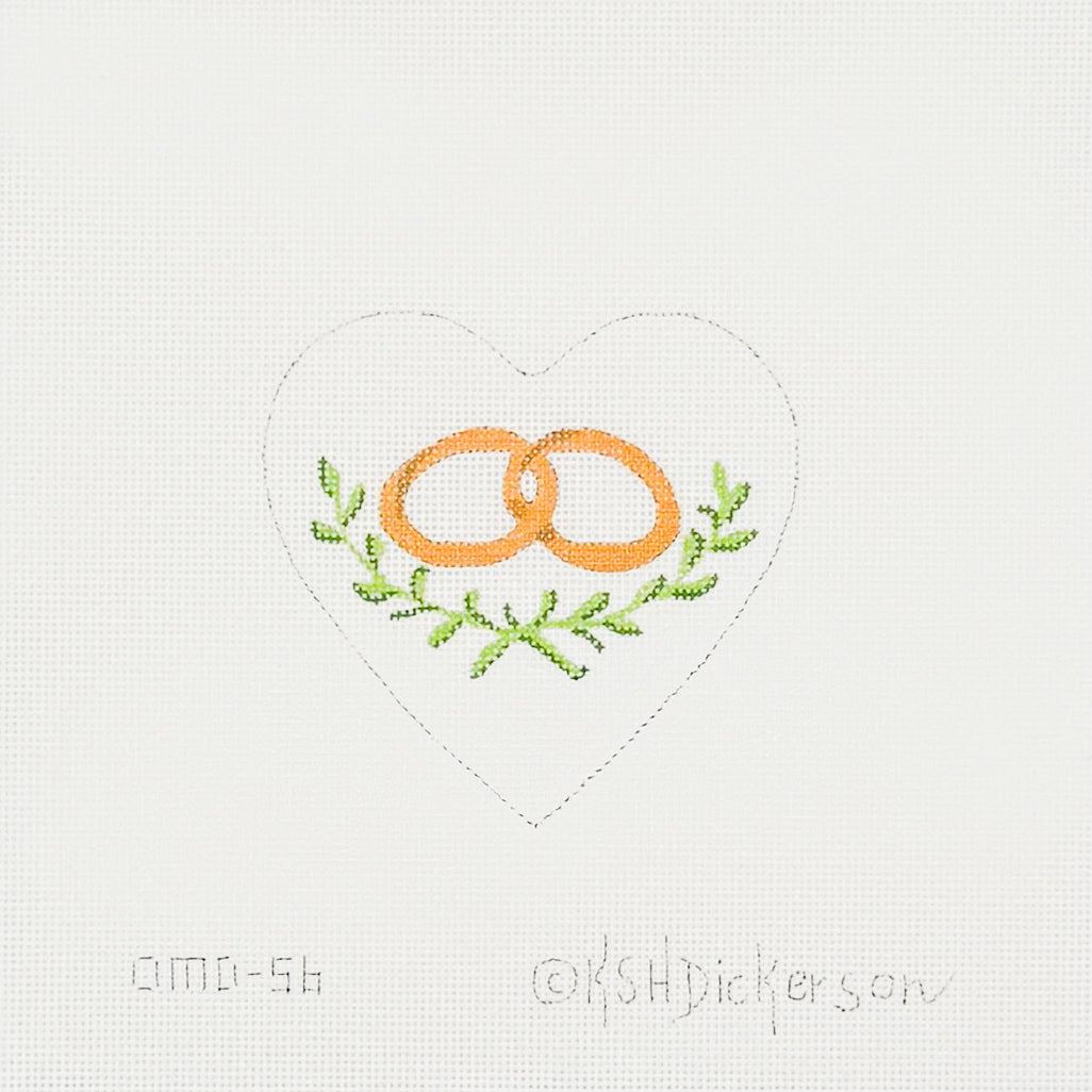 Golden Rings Heart