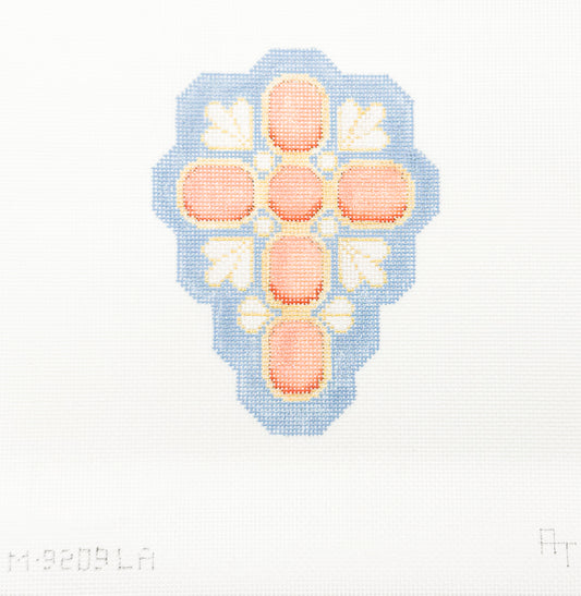 Peach + Gold + Blue Cross