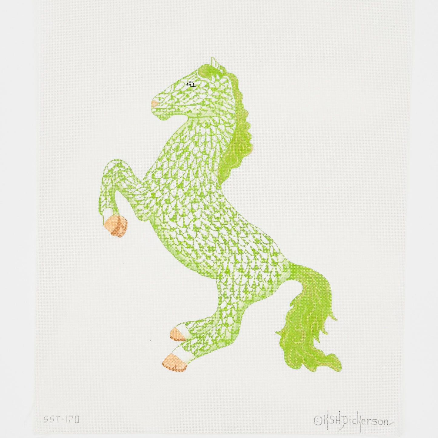 Lime Green Fishnet Rearing Horse