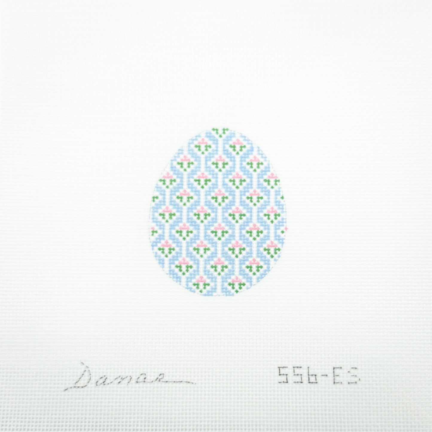 Floral Trellis on Blue Small Egg