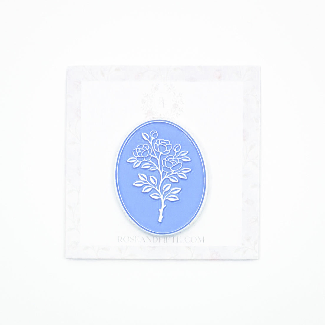 Blue Floral Heirloom Cameo Needle Minder