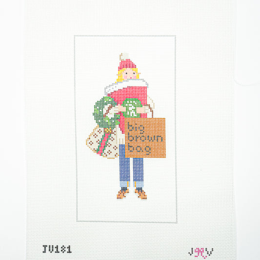 Blonde Christmas Shopper Girl